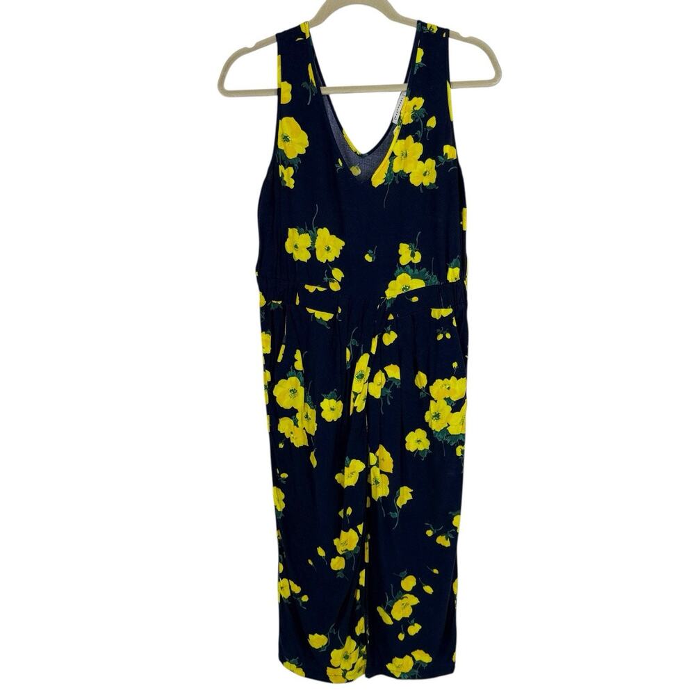 Warehouse fashion Sleeveless Floral Dress US size 10 Blue Yellow Pockets